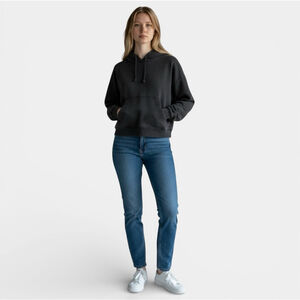 ARITZIA TNA Hoodie Women Size XS Black Cropped Oversized Longsleeves Pullover